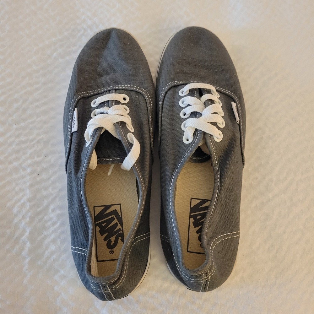 Vans Authentic Sneakers Womens 7.5 Mens 6‎ Gray Canvas Low Top Lace Up Shoes